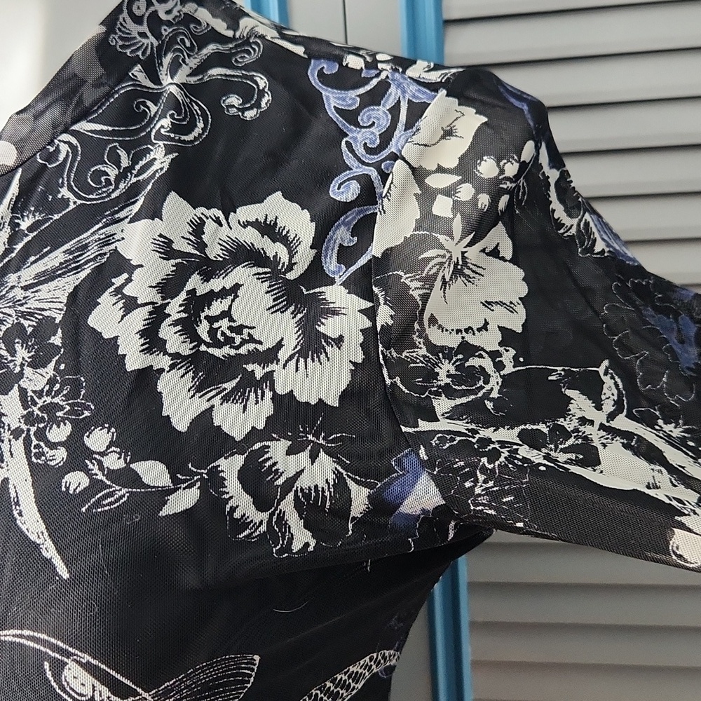 Johnny Was Jade Sheer Floral Print Top - Picture 7 of 13